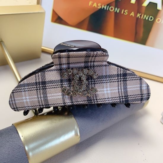 Chanel Plaid Rhinestone Hair Claw