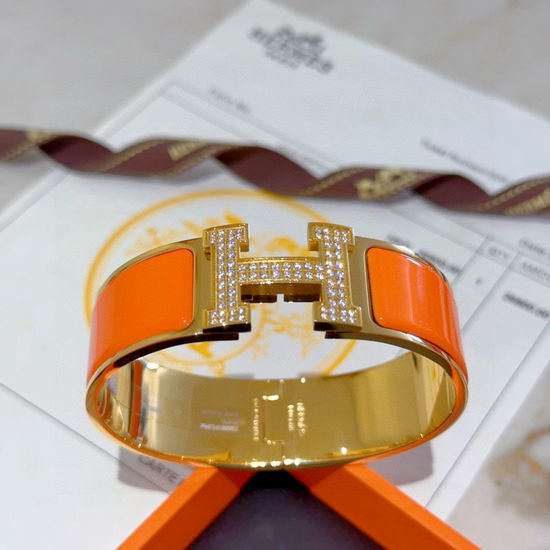 Hermes Enamel Wide Bangle