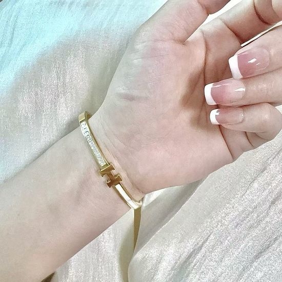 Hermes Diamond Mother-of-Pearl Bangle