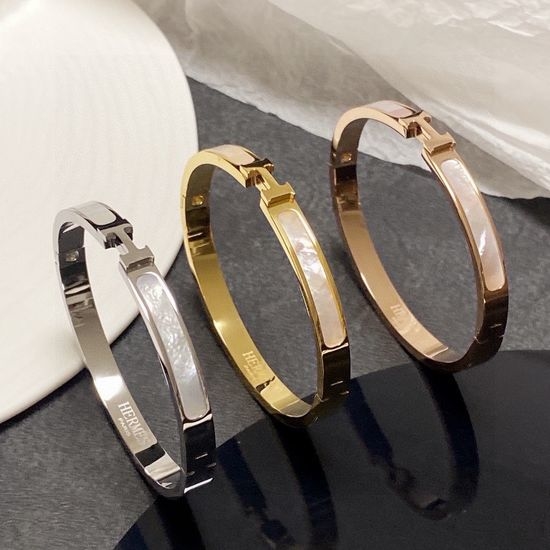 Hermes Mother of Pearl Narrow Cuff Bangle