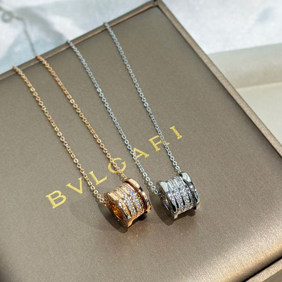 Bvlgari Triple Diamond Inlaid Spring Coil Necklace