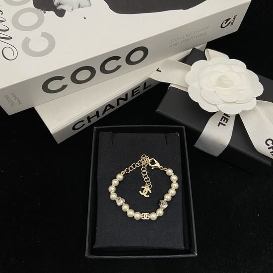 Chanel Heart Crystal Bracelet with Elegant Style