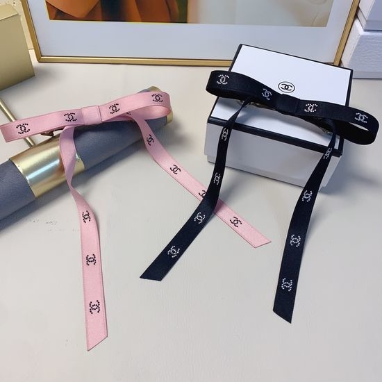 Chanel Handmade Rhinestone Bow Spring Clip