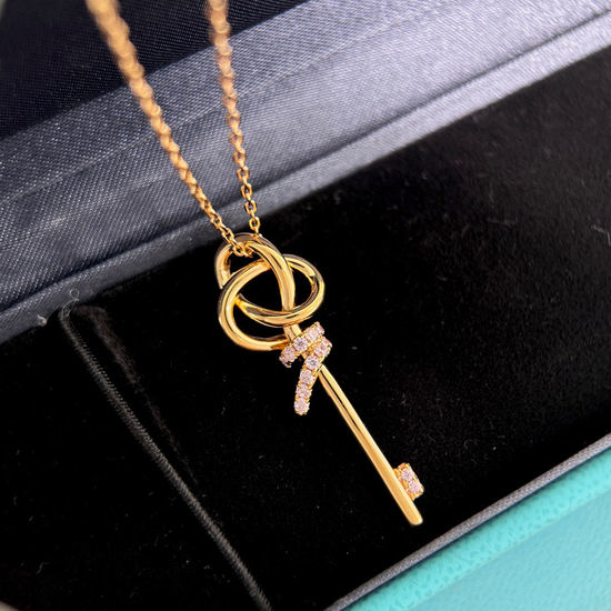 Tiffany & Co. Knot Pink Diamond Key Necklace