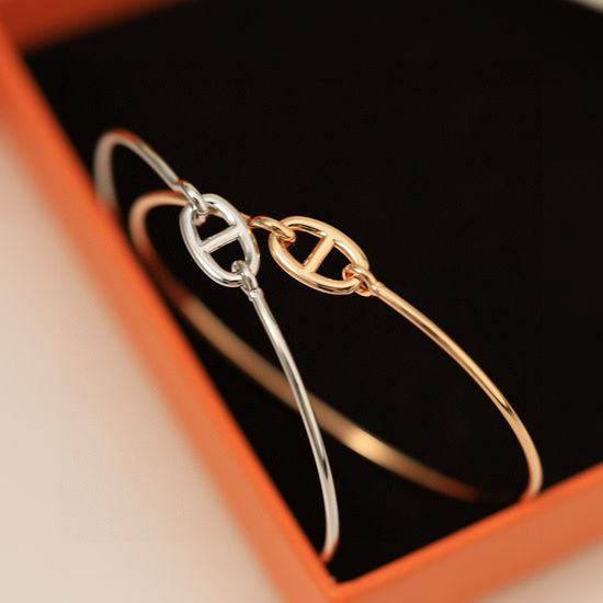 Hermes Classic Solid Metal Bangle Bracelet