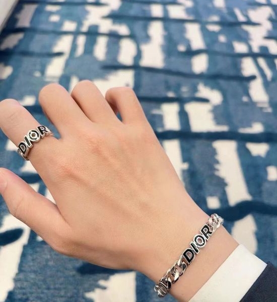 Christian Dior CD Elegant Brass Bracelet