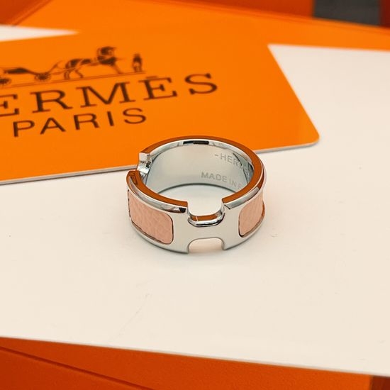 Hermes Leather Silver Ring Exquisite Craftsmanship