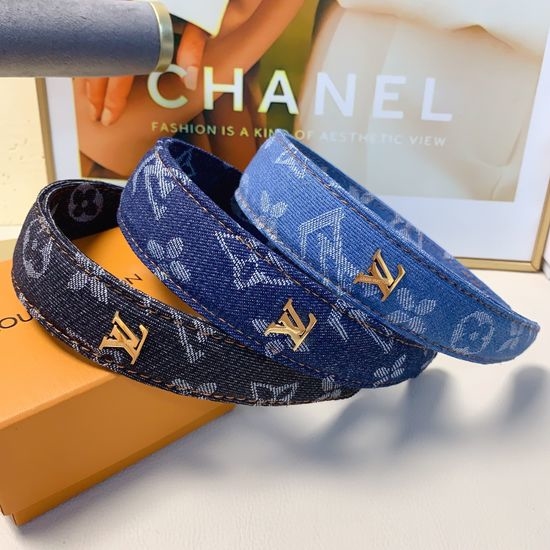 Louis Vuitton LV Denim Logo Headband Elegant Daily Wear Accessory