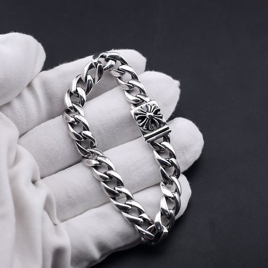 Chrome Hearts Bold Cross Cuban Chain Bracelet