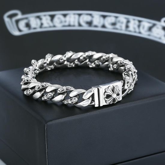 Chrome Hearts Engraved Cross Pattern Chain Bracelet