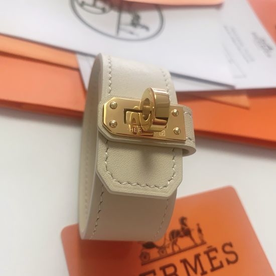 Hermes Twist Buckle Leather Bracelet