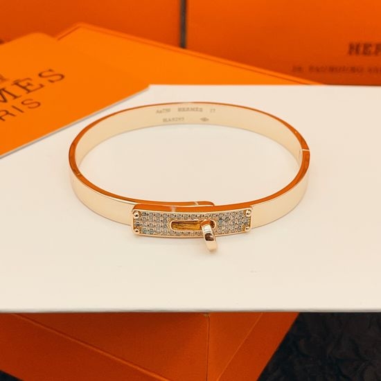 Hermes Diamond Inlaid Four Bead Bangle