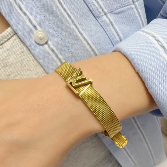 Louis Vuitton LV Engraved Buckle Slim Bangle