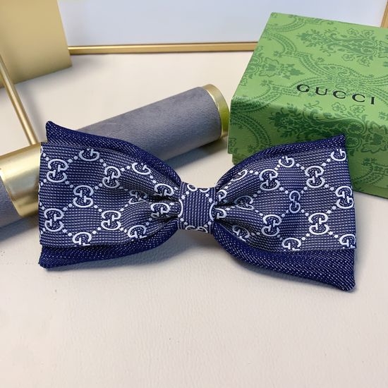 Gucci Denim Bow Spring Hair Clip