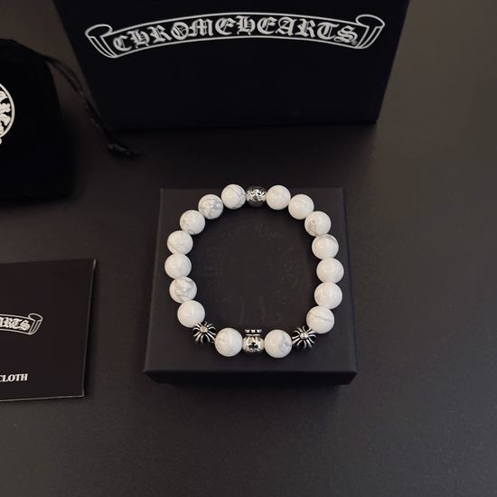 Chrome Hearts Vintage Style Cross Beaded Bracelet