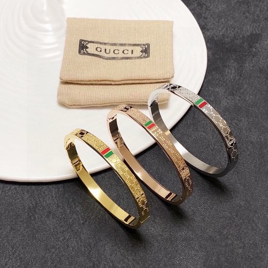 Gucci Engraved Pattern Premium Steel Bangle