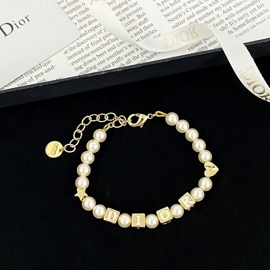 Christian Dior CD Pearl Multi Element Charm Bracelet
