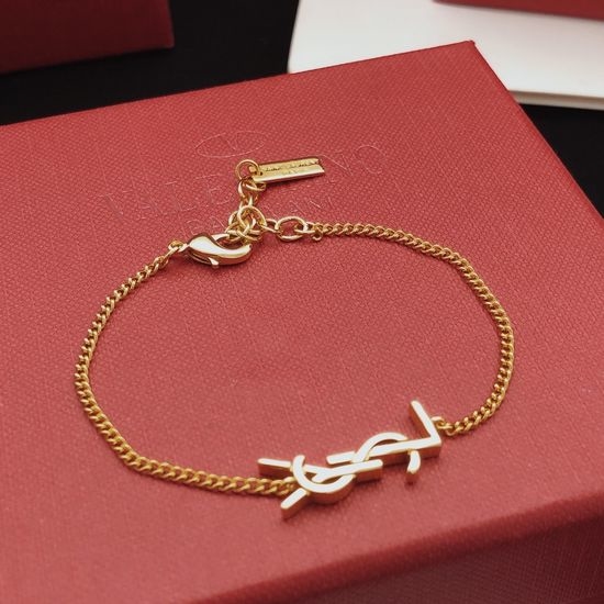 Yves Saint Laurent YSL Polished Letter Charm Bracelet