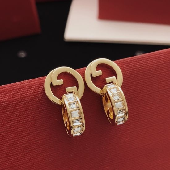 Gucci Polished Square Diamond Stud Earrings