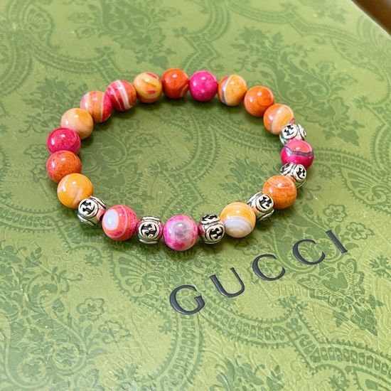 Gucci Vintage Double Letter Agate Bracelet