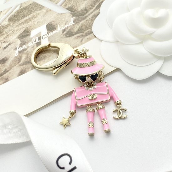 Chanel Pink Enamel Robot Key Chain