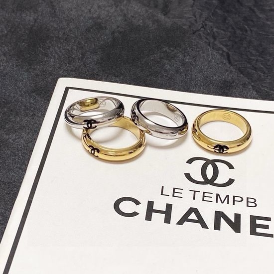 Chanel Glossy Fashion Styling Ring Minimalist Delicate