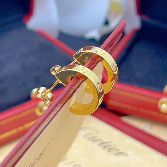 Cartier Gold Polished Classic Stud Earrings