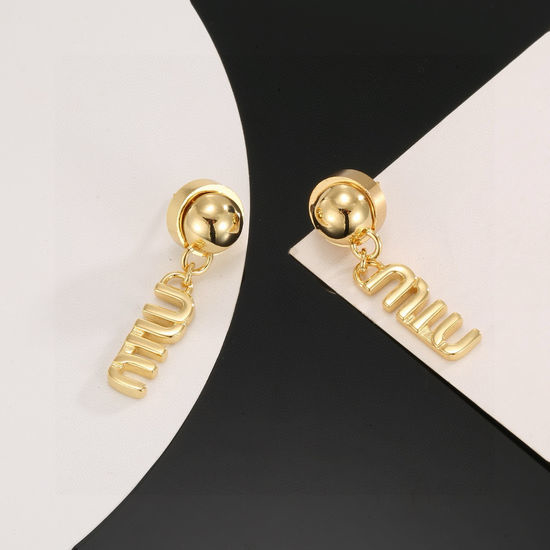 Miu Miu Letter Design Stud Earrings High Quality