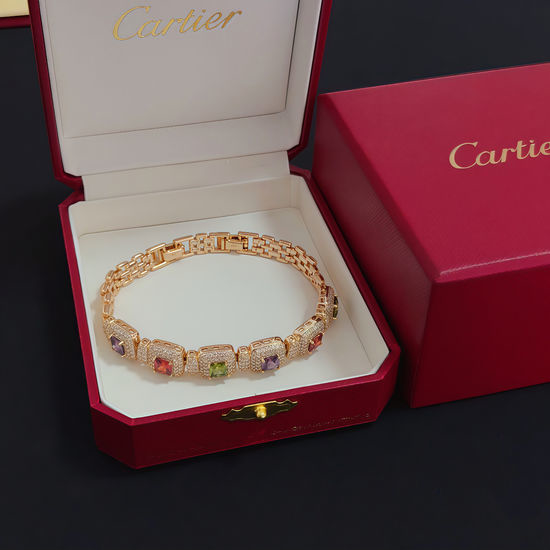 Cartier Colorful Diamond Bracelet Exquisite Craftwork