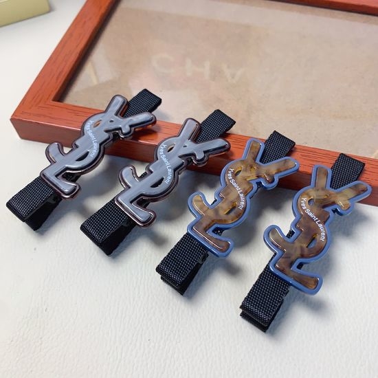 Yves Saint Laurent YSL Acetic Acid Hair Clips Pair