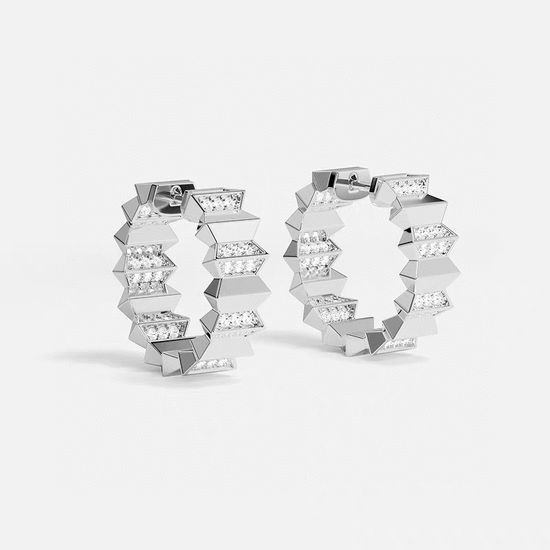 Apm monaco Wavy Geometric Hoop Earrings Sleek Design