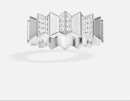 Apm monaco Wide Silvery Design Ring