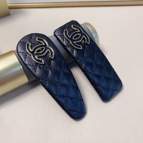 Chanel Quilted Leather Hair Clip Set