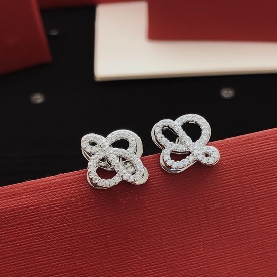 Loewe Diamond Stud Earrings Brass Material