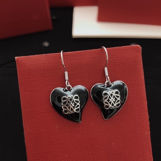 Loewe Black Heart Hook Earrings