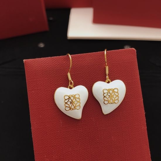 Loewe White Heart Hook Earrings