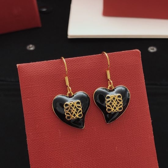 Loewe Black Heart Hook Earrings