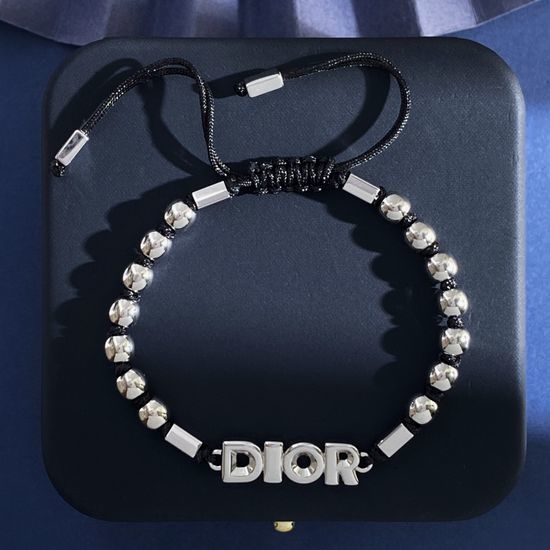 Christian Dior CD Adjustable Beaded Strand Bracelet