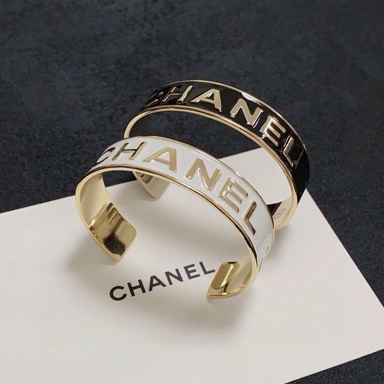 Chanel Two Tone Open Bangle Premium Quality