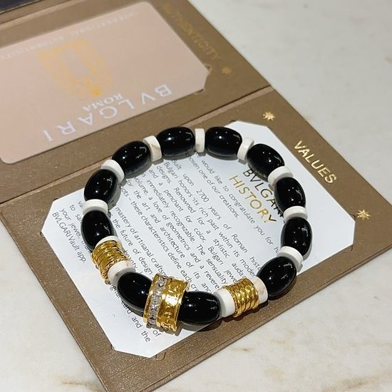 Bvlgari Black Onyx Charm Bracelet