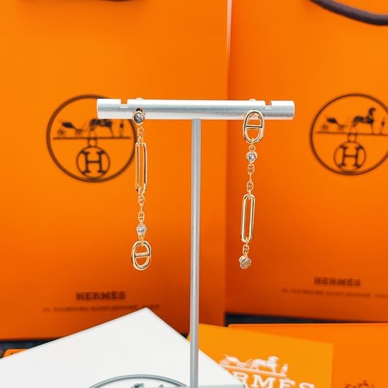 Hermes Brass Tassel Unique Design Stud Earrings