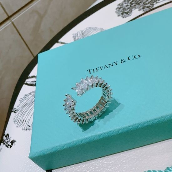 Tiffany & Co. Adjustable Open Ring With Shiny Diamond Accent