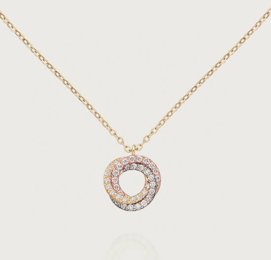 Cartier Three Color Adjustable Silver Necklace