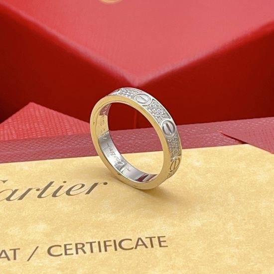 Cartier Silver Zirconia Embedded Brass Ring