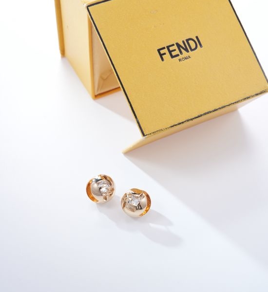 Fendi Brass Delicate Classic Earrings