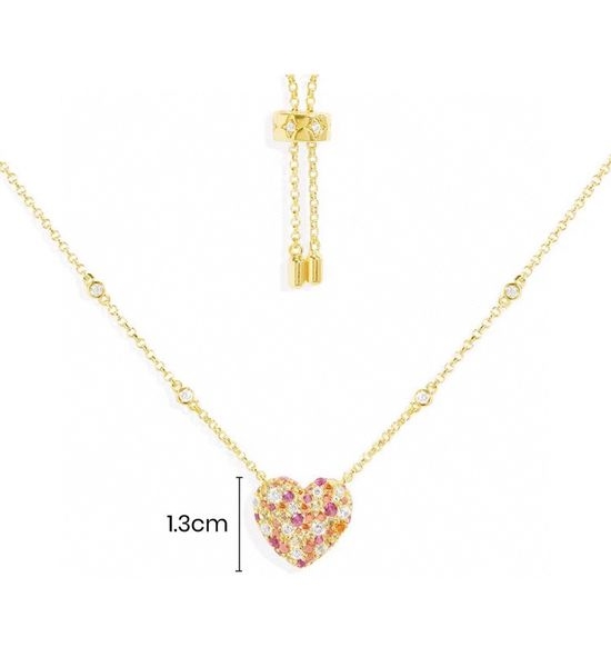 Apm monaco Colorful Heart Adjustable Necklace