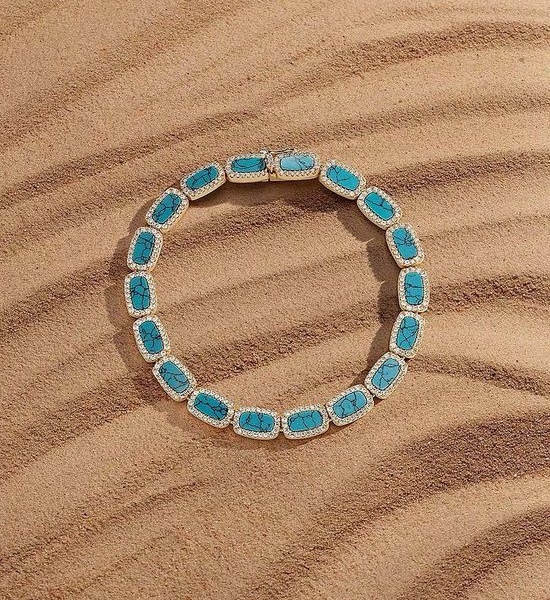 Apm monaco Lake Blue Square Bracelet Elegant Jewelry