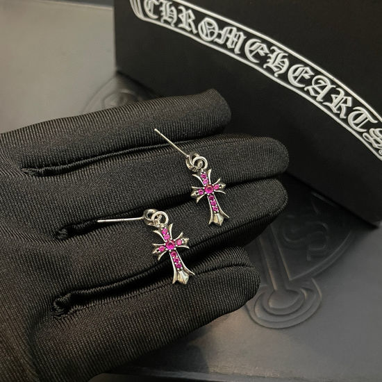 Chrome Hearts Vintage Cross Pattern Stud Earrings