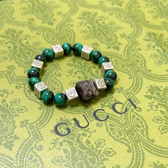 Gucci Tiger s Eye Obsidian Beaded Bracelet