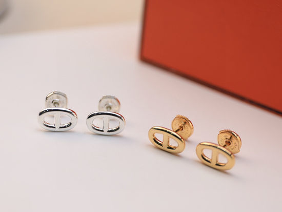 Hermes Trendy Mini H Logo Pig Nose Earrings
